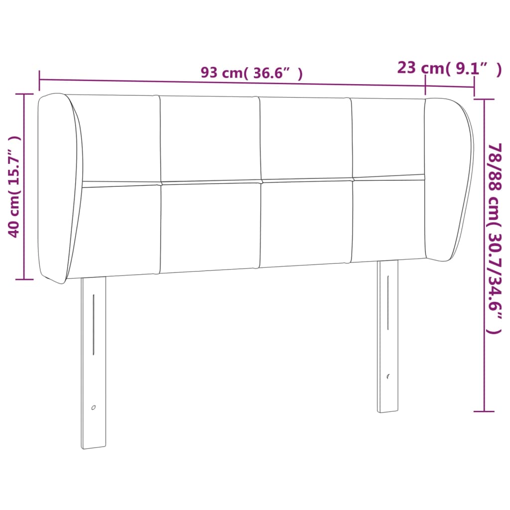 vidaXL Cabecero de tela gris taupe 93x23x78/88 cm