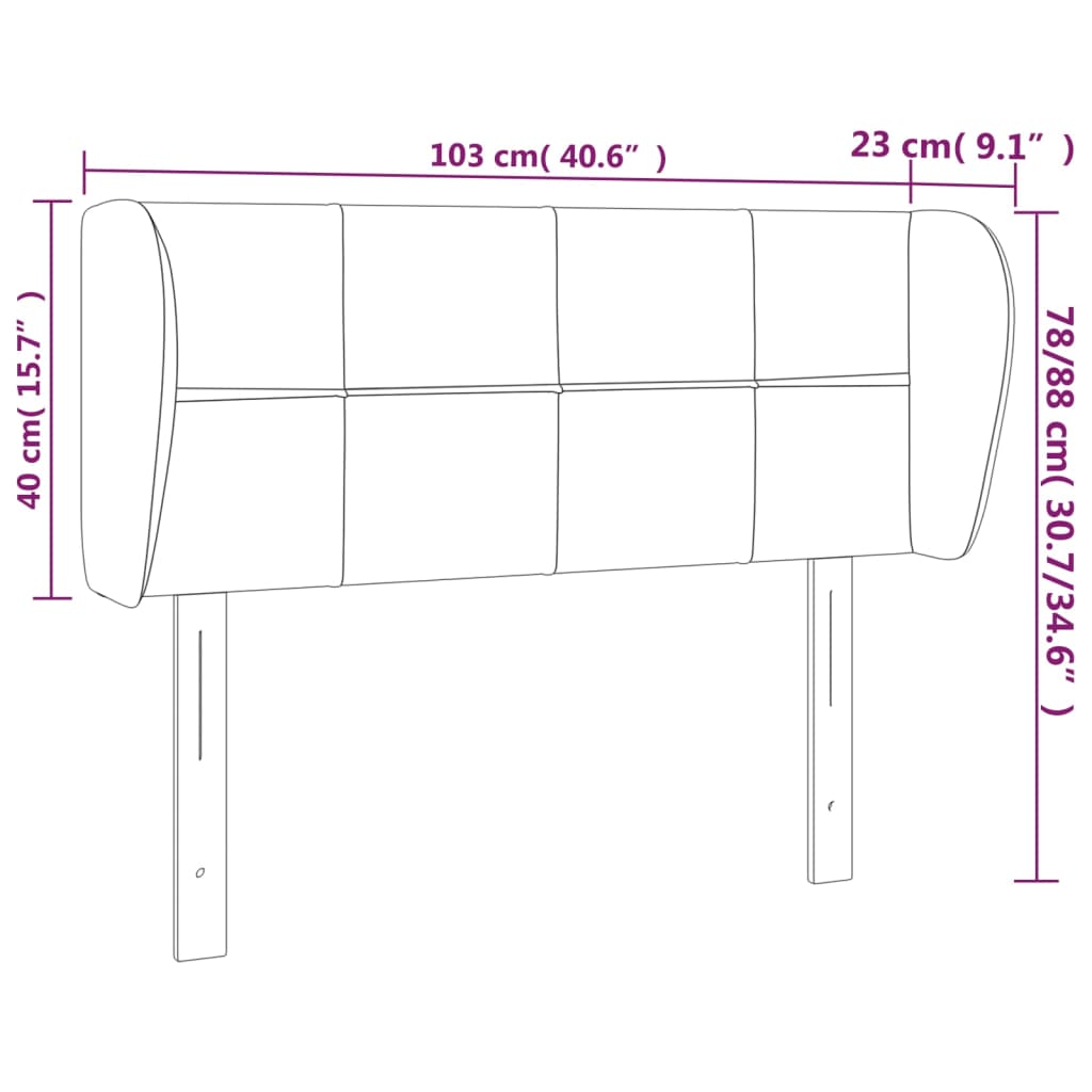 vidaXL Cabecero de tela gris claro 103x23x78/88 cm