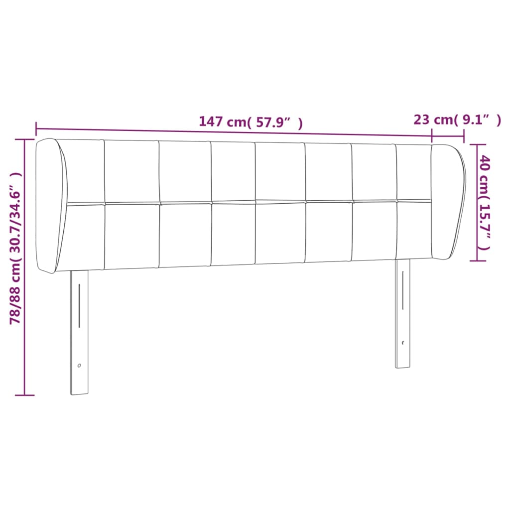 vidaXL Cabecero de terciopelo gris claro 147x23x78/88 cm