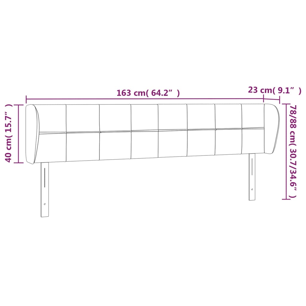 vidaXL Cabecero de terciopelo gris claro 163x23x78/88 cm