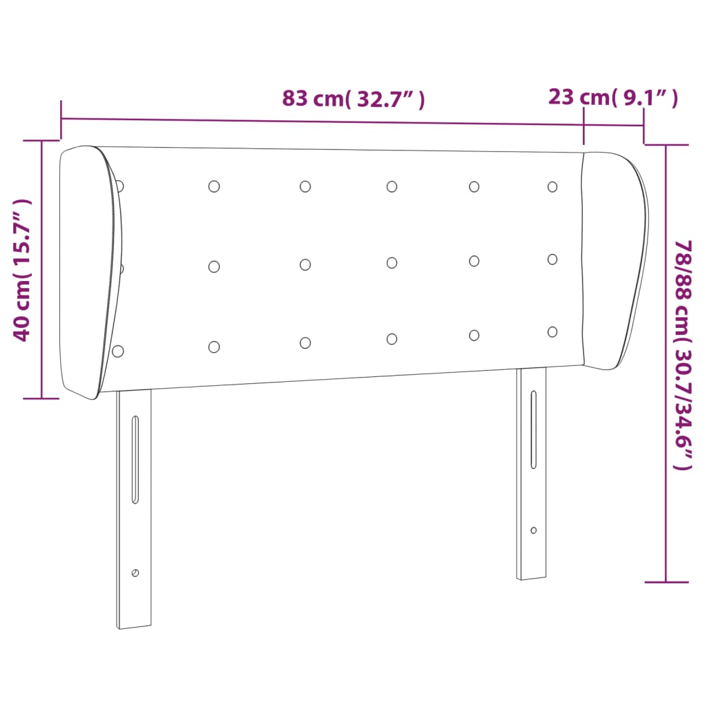 vidaXL Cabecero de cuero sintético negro 83x23x78/88 cm