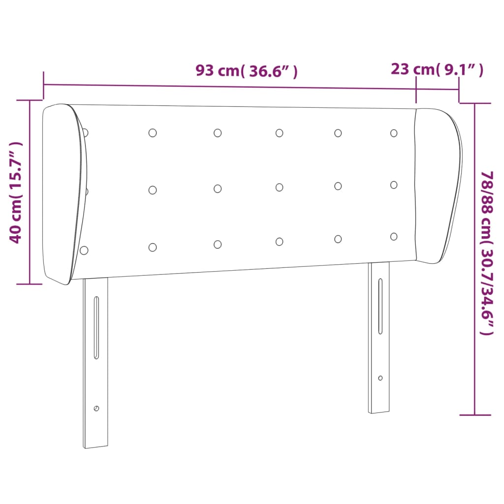 vidaXL Cabecero de cuero sintético color capuchino 93x23x78/88 cm