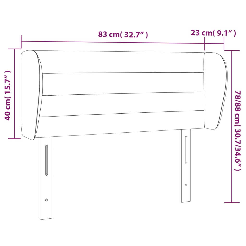 vidaXL Cabecero de tela marrón oscuro 83x23x78/88 cm