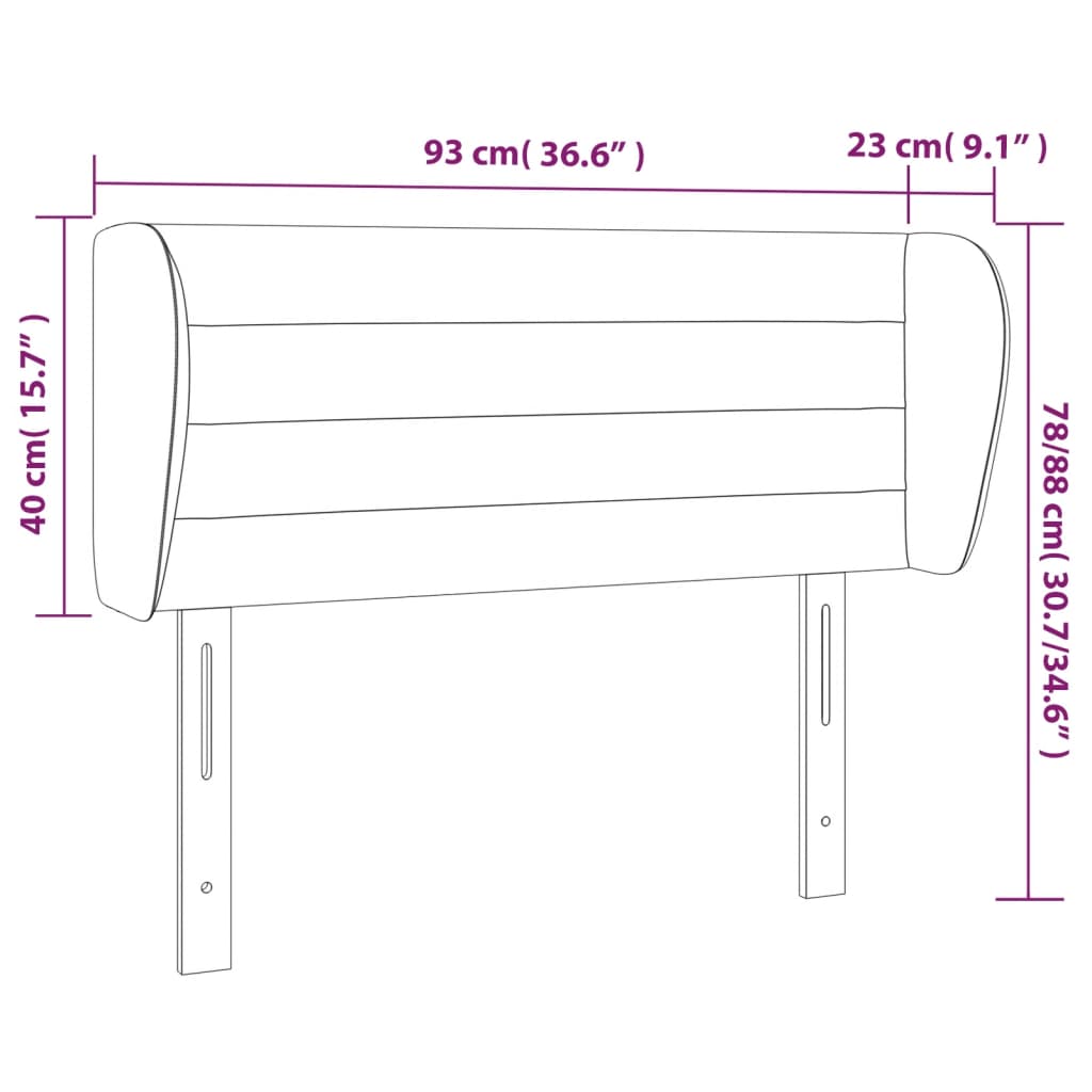 vidaXL Cabecero de tela color crema 93x23x78/88 cm