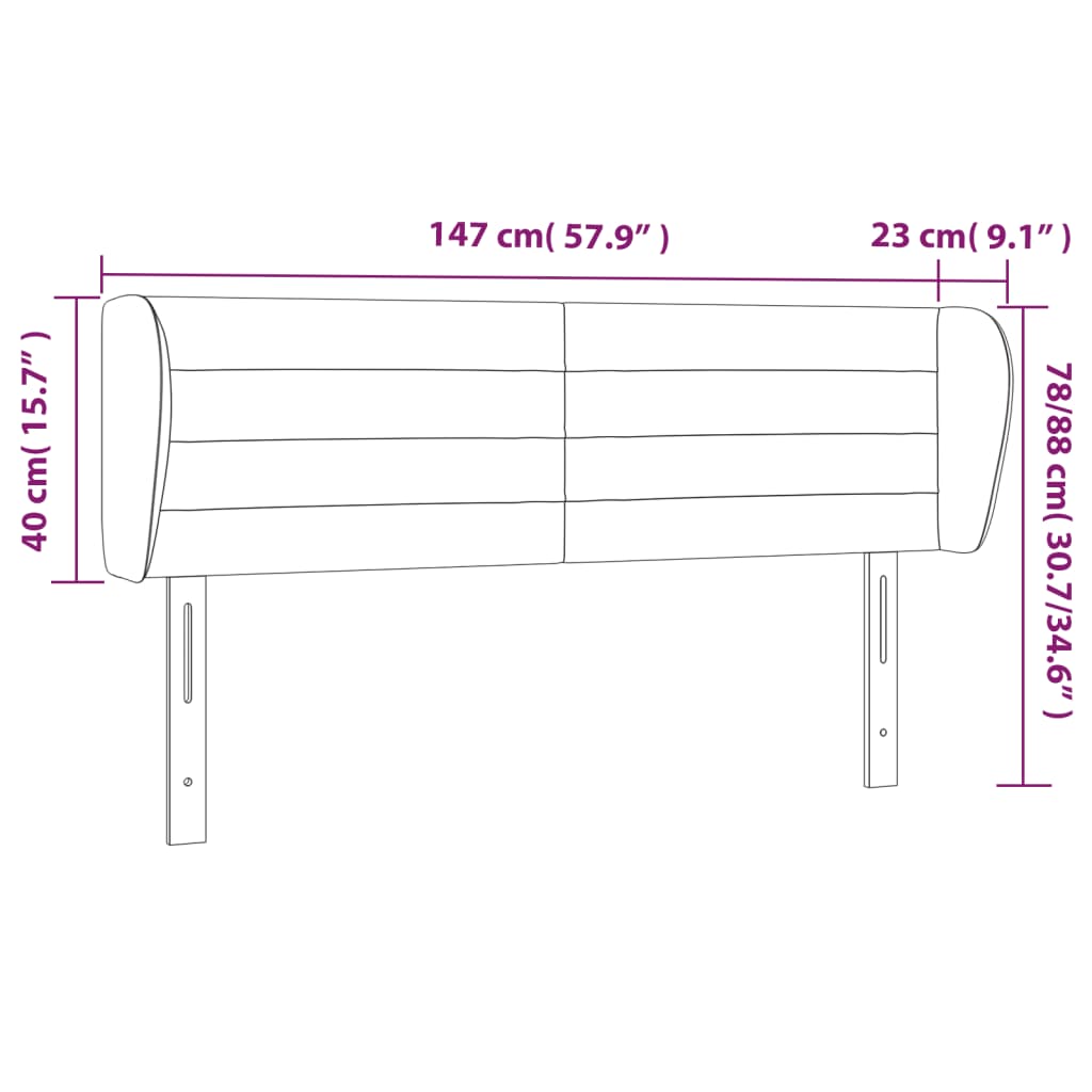 vidaXL Cabecero de tela azul 147x23x78/88 cm