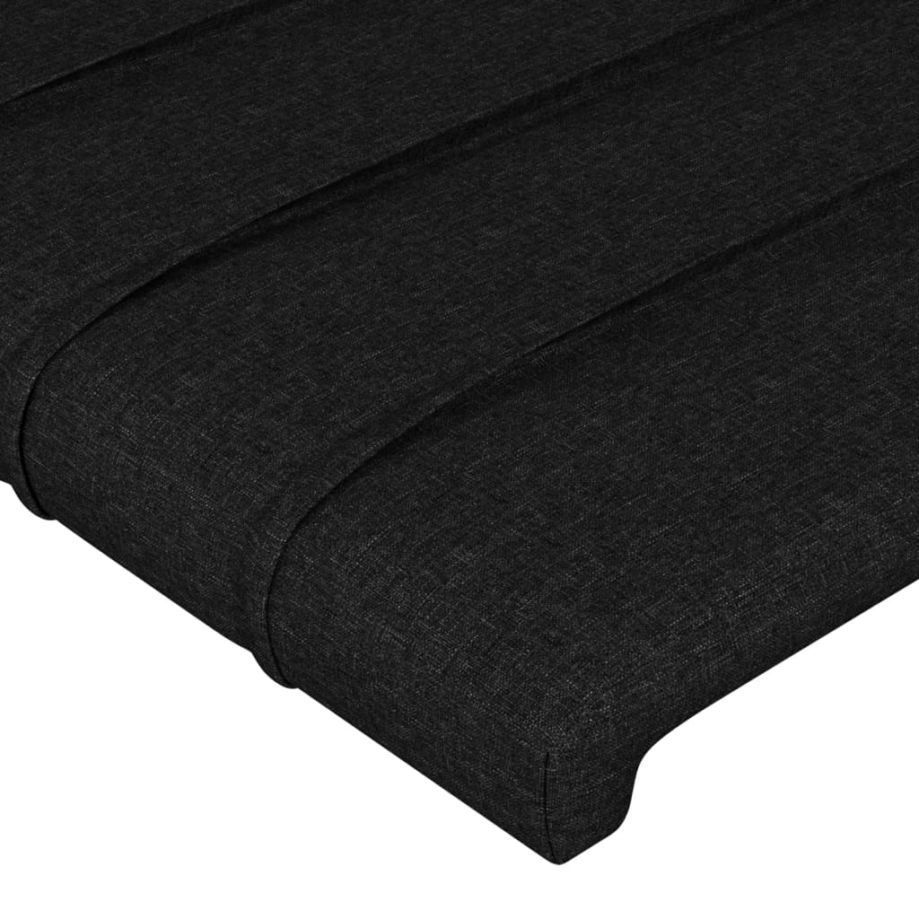 vidaXL Cabecero de tela negro 203x23x78/88 cm