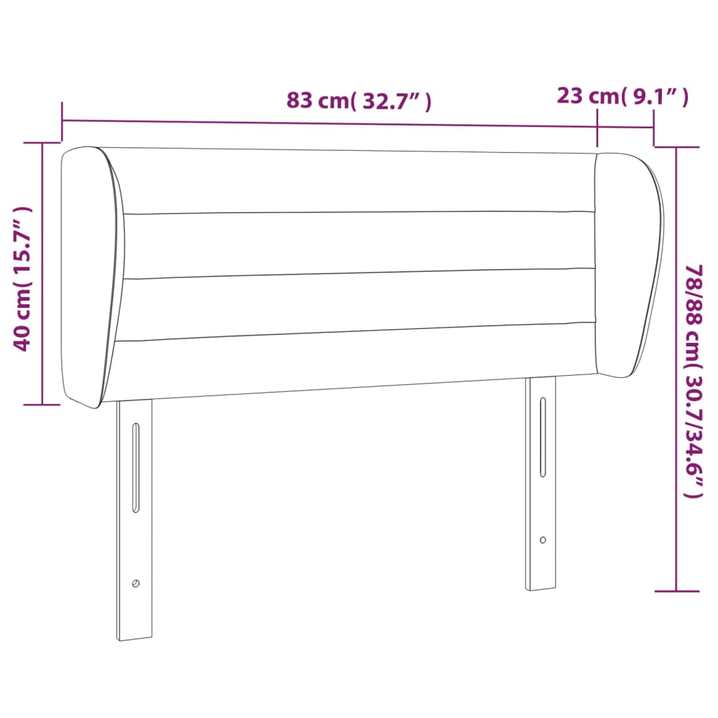 vidaXL Cabecero de terciopelo negro 83x23x78/88 cm