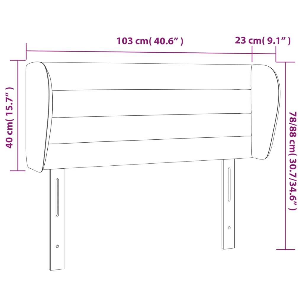 vidaXL Cabecero de terciopelo gris claro 103x23x78/88 cm