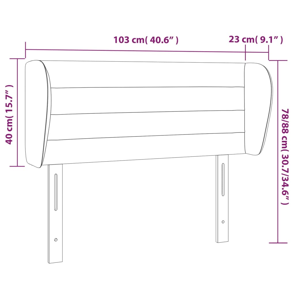 vidaXL Cabecero de terciopelo gris oscuro 103x23x78/88 cm