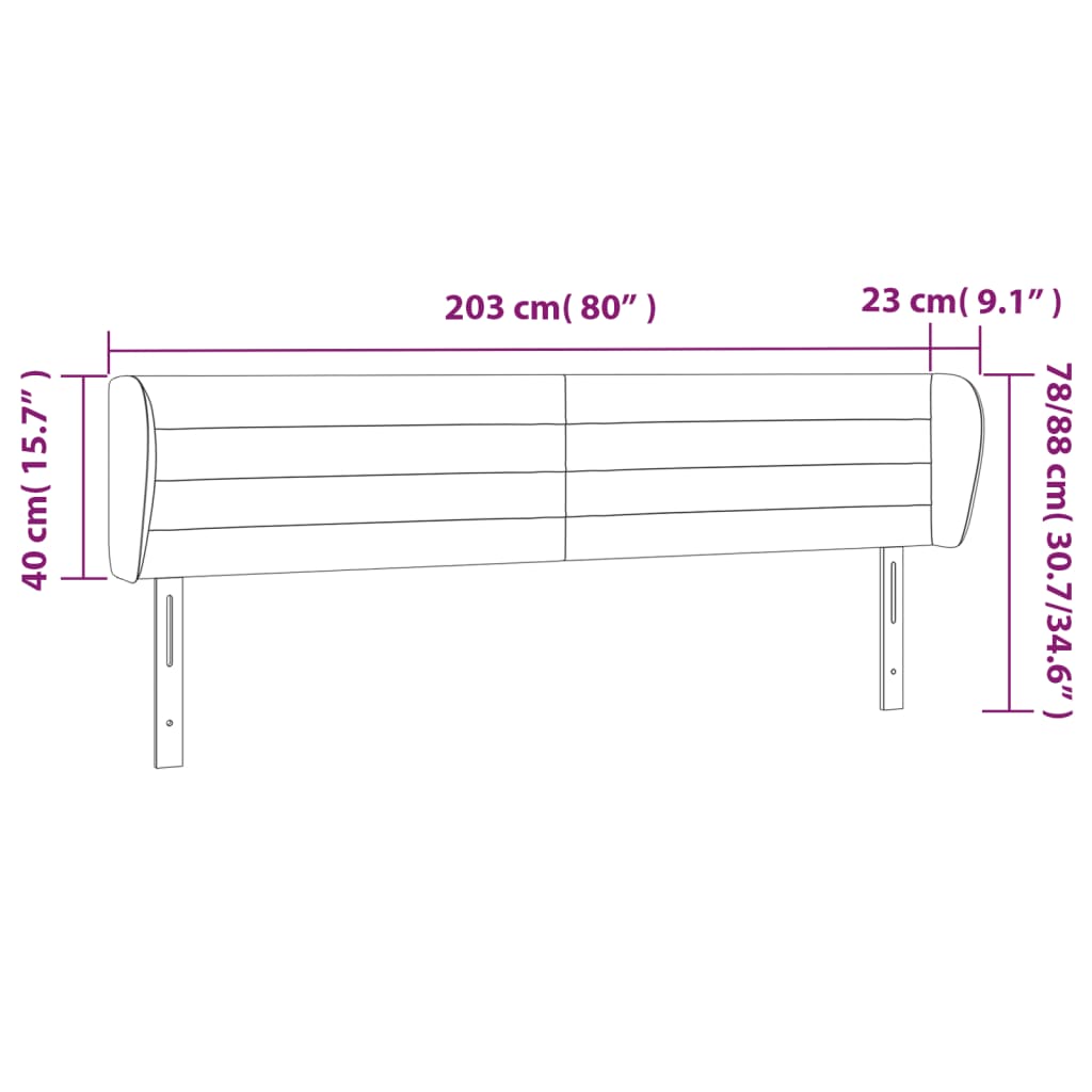 vidaXL Cabecero de terciopelo rosa 203x23x78/88 cm