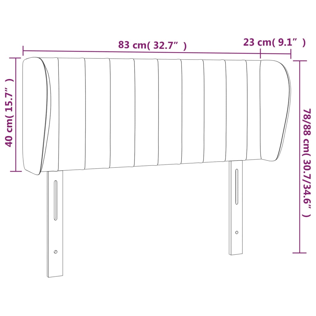 vidaXL Cabecero de tela marrón oscuro 83x23x78/88 cm