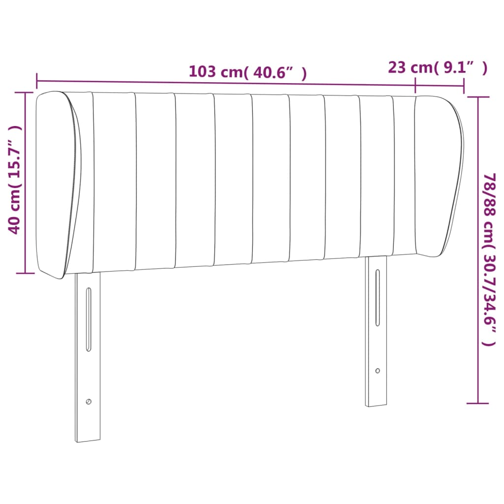 vidaXL Cabecero de tela azul 103x23x78/88 cm