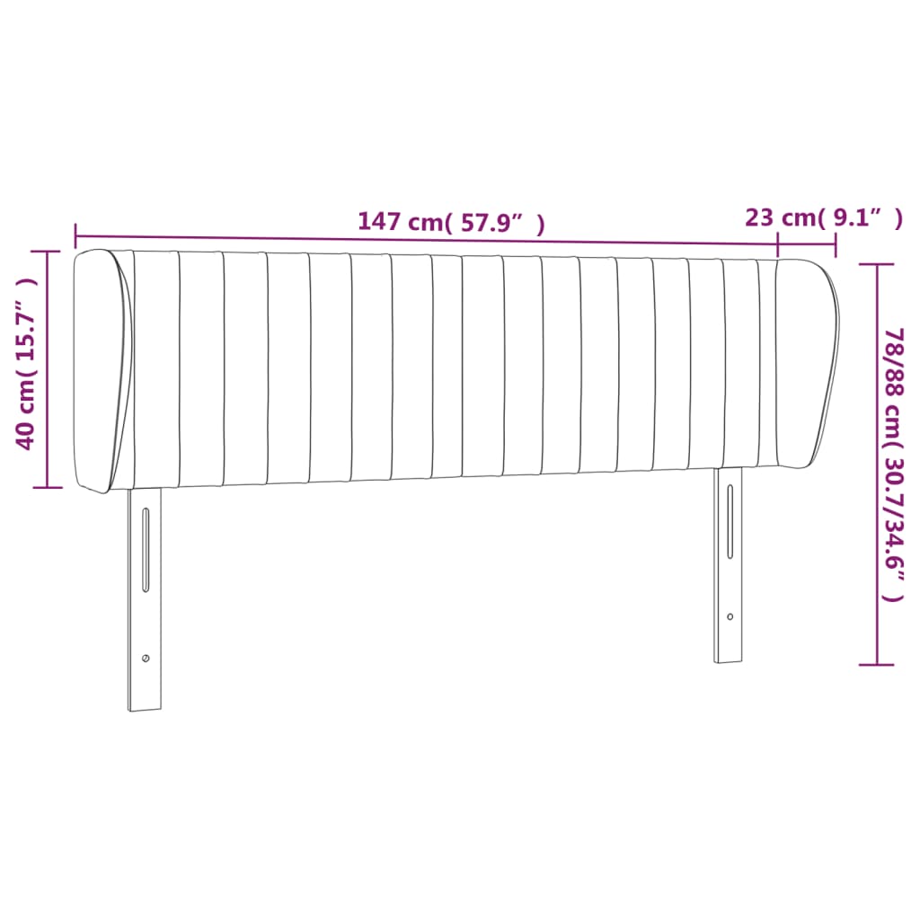 vidaXL Cabecero de tela gris taupe 147x23x78/88 cm