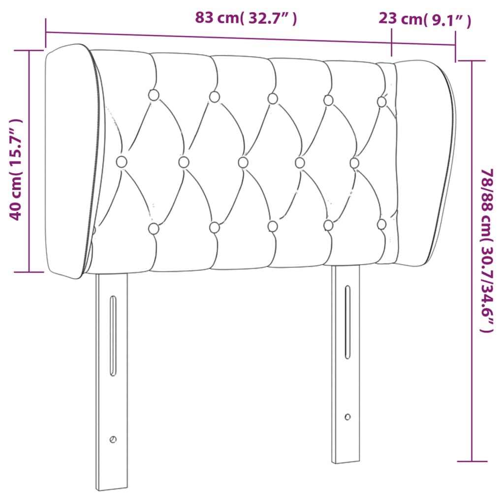 vidaXL Cabecero de tela color crema 83x23x78/88 cm