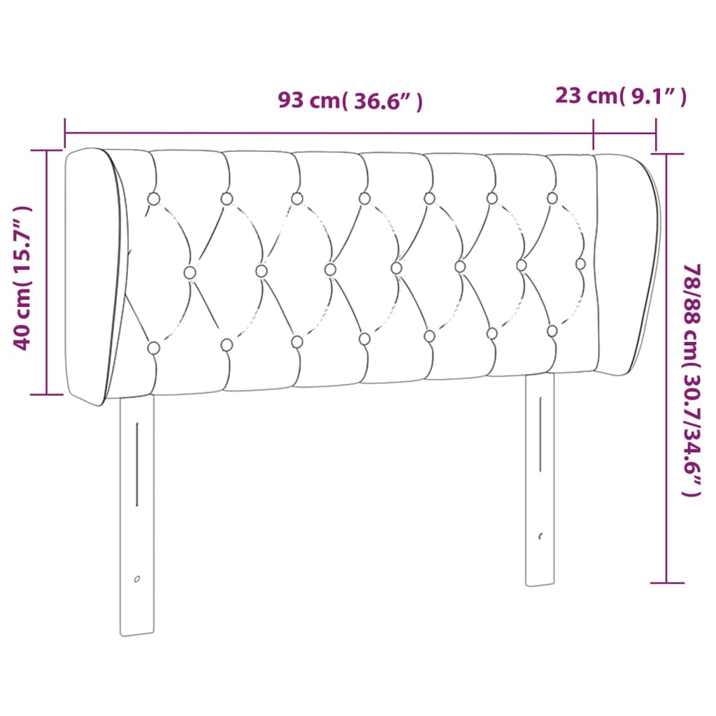 vidaXL Cabecero de tela azul 93x23x78/88 cm