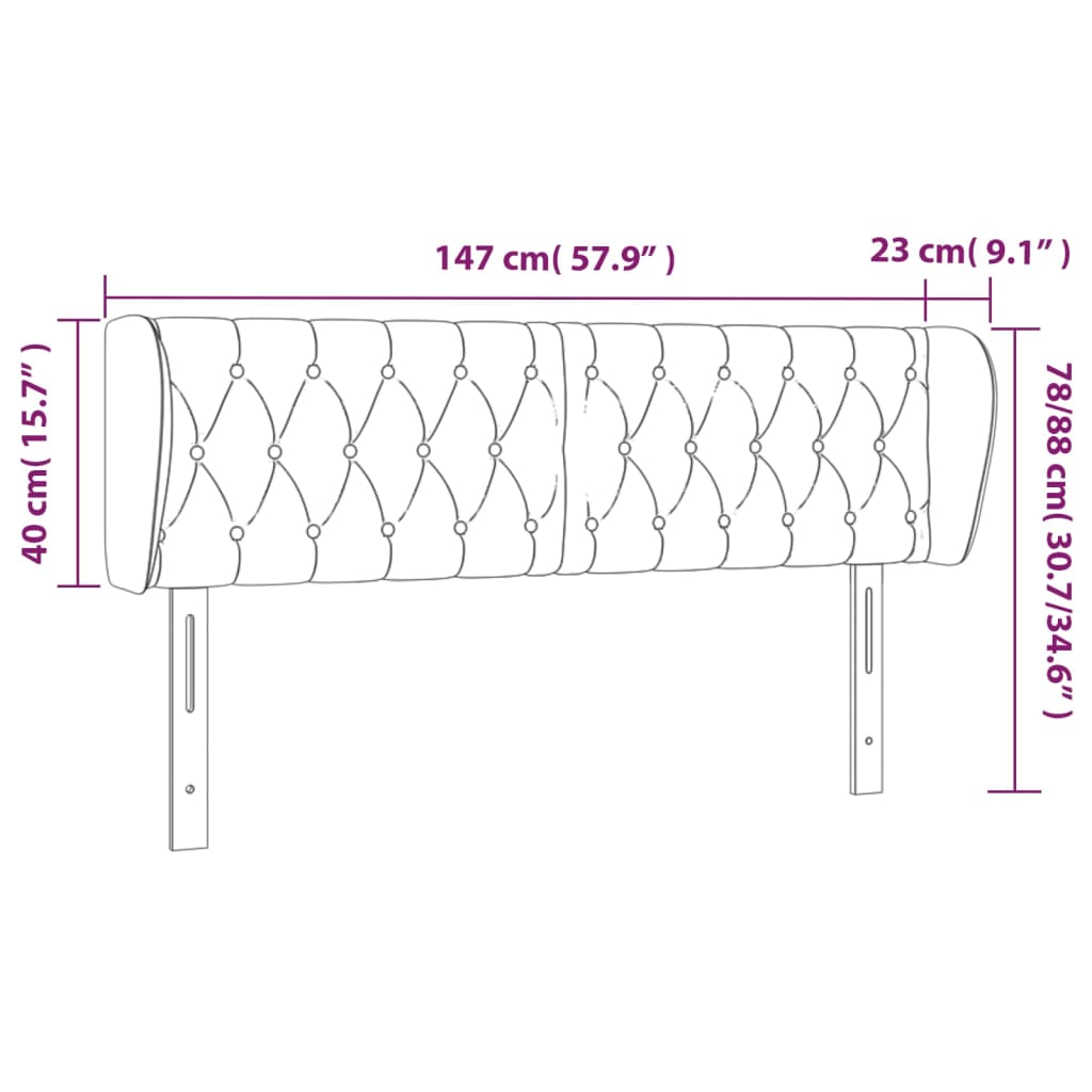 vidaXL Cabecero de tela azul 147x23x78/88 cm