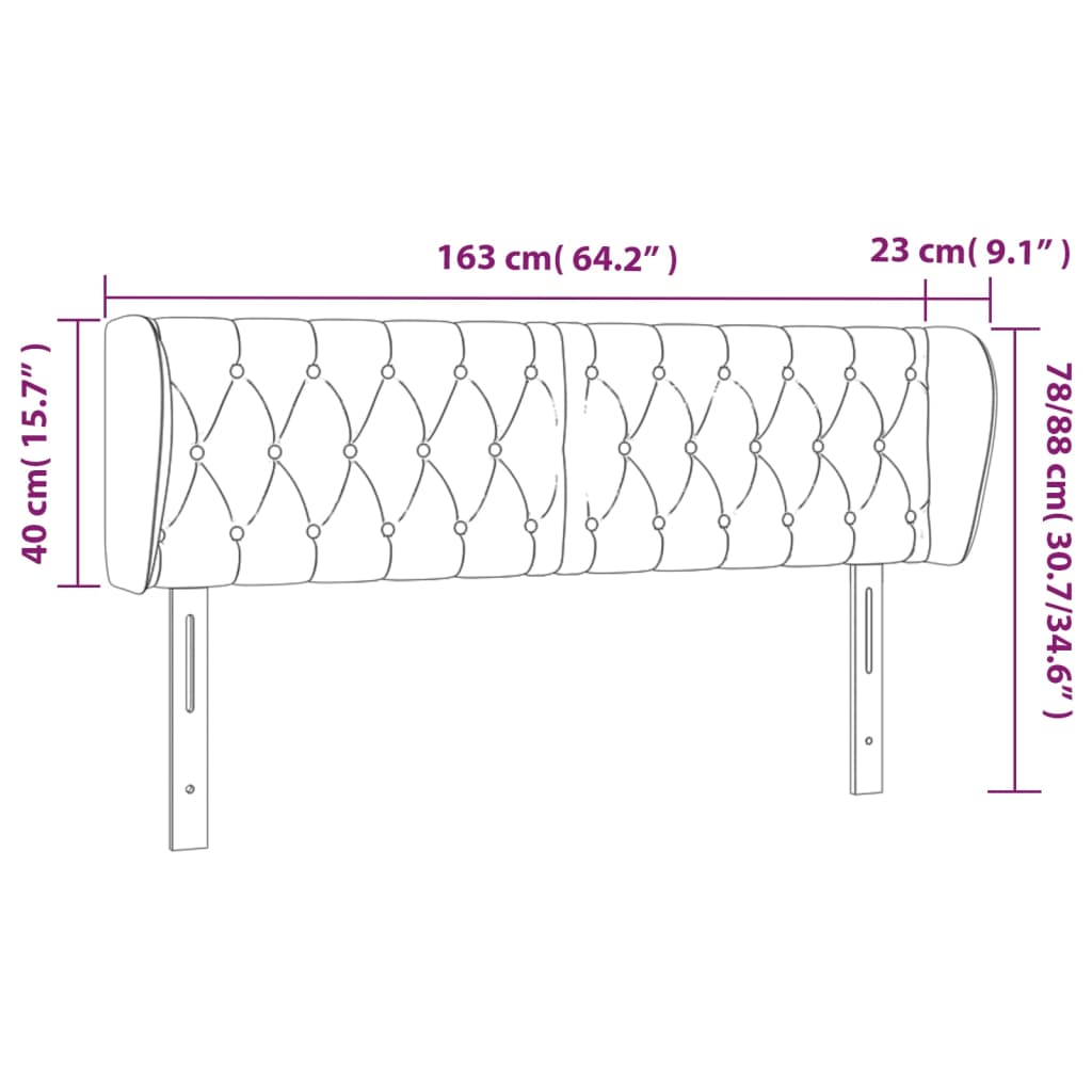 vidaXL Cabecero de tela gris oscuro 163x23x78/88 cm