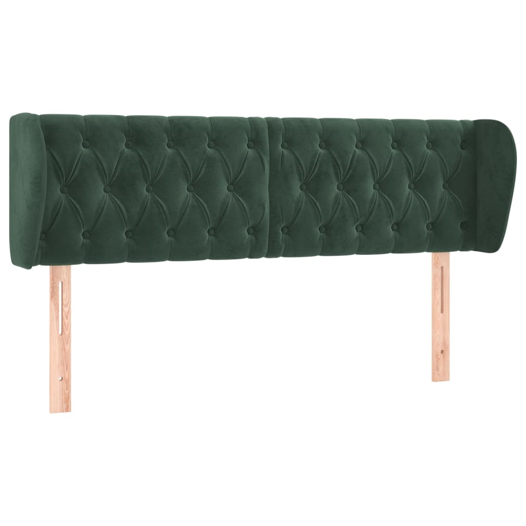 vidaXL Cabecero de terciopelo verde oscuro 163x23x78/88 cm