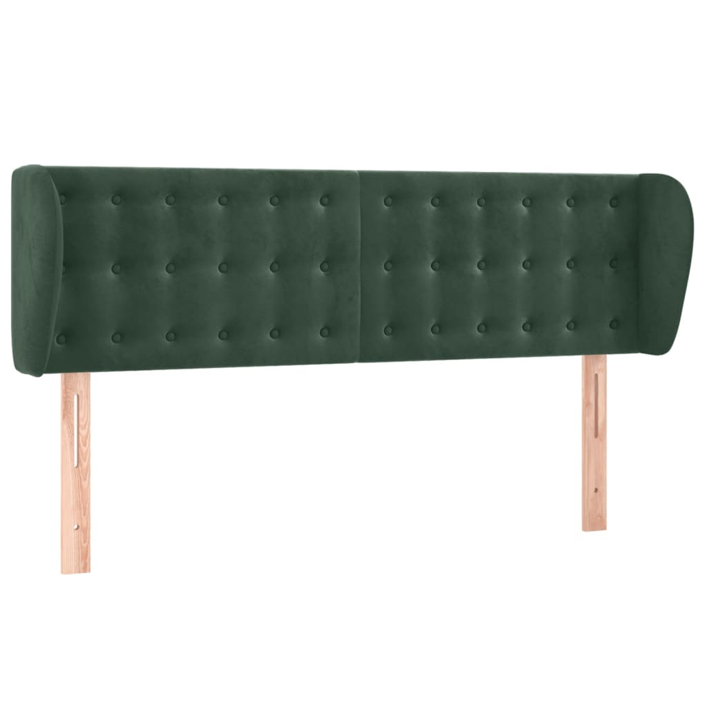 vidaXL Cabecero de terciopelo verde oscuro 147x23x78/88 cm