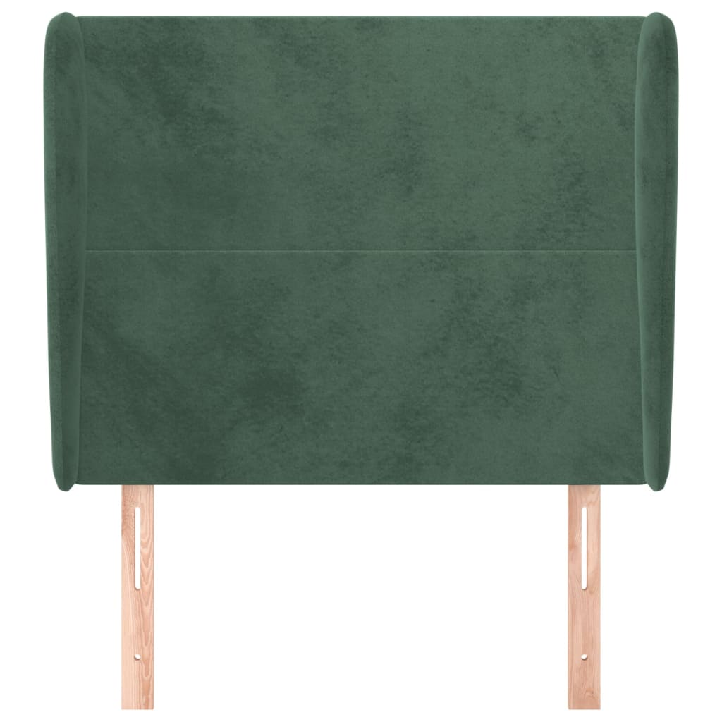 vidaXL Cabecero con orejas de terciopelo verde oscuro 83x23x118/128 cm