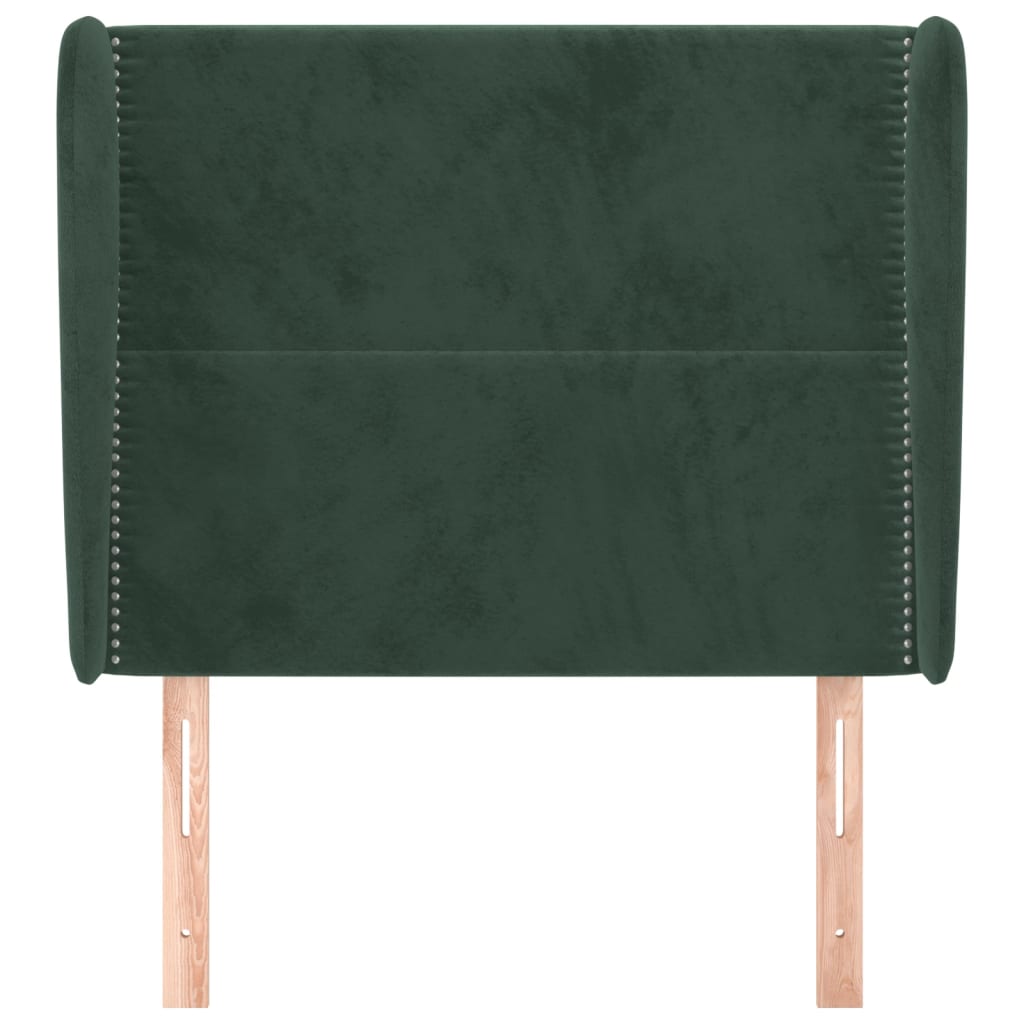 vidaXL Cabecero con orejas de terciopelo verde oscuro 83x23x118/128 cm