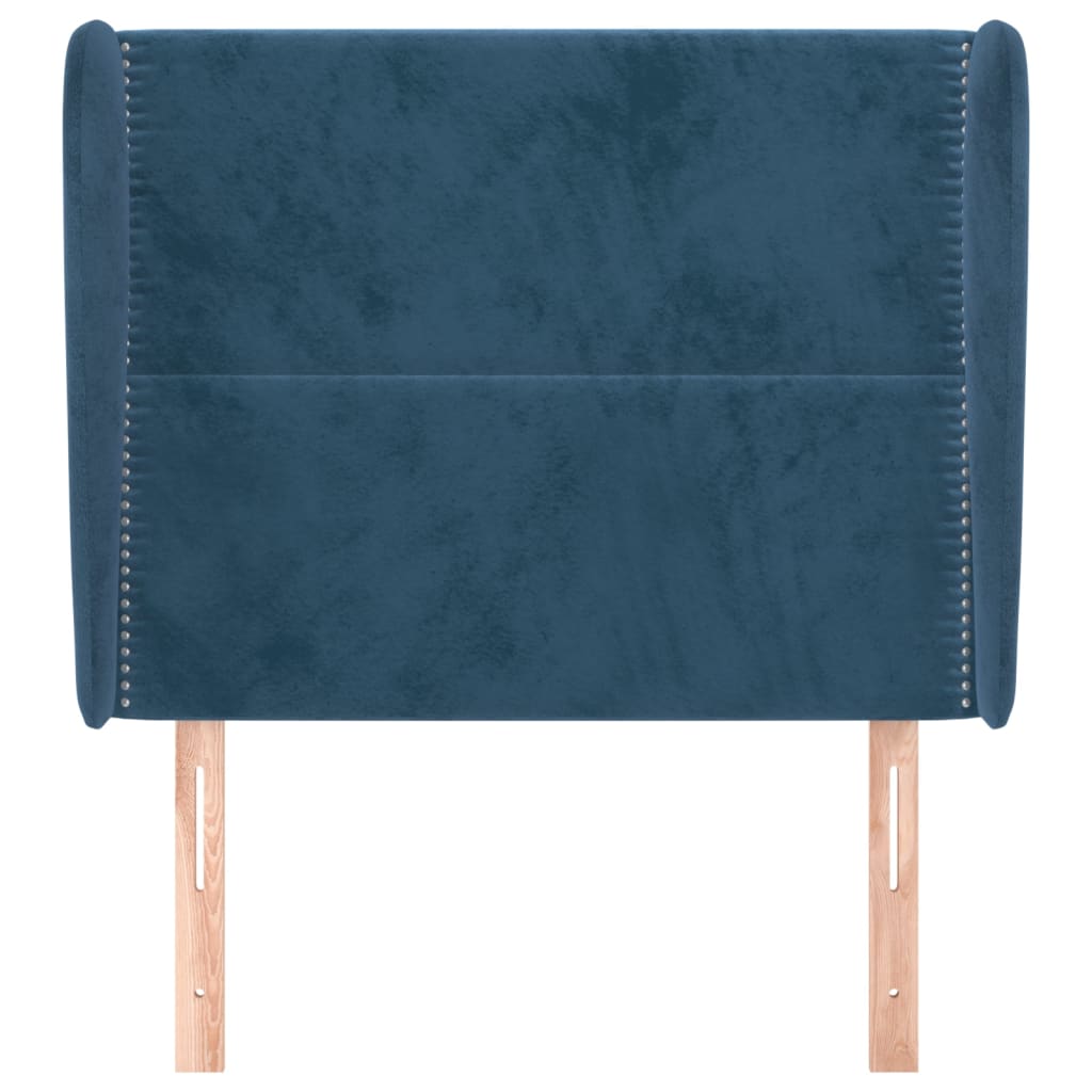 vidaXL Cabecero con orejas de terciopelo azul oscuro 93x23x118/128 cm