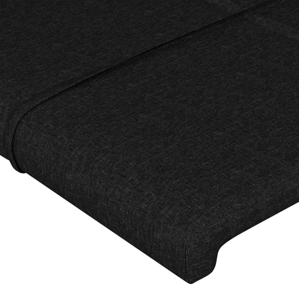 vidaXL Cabecero con orejas de tela negro 163x23x118/128 cm