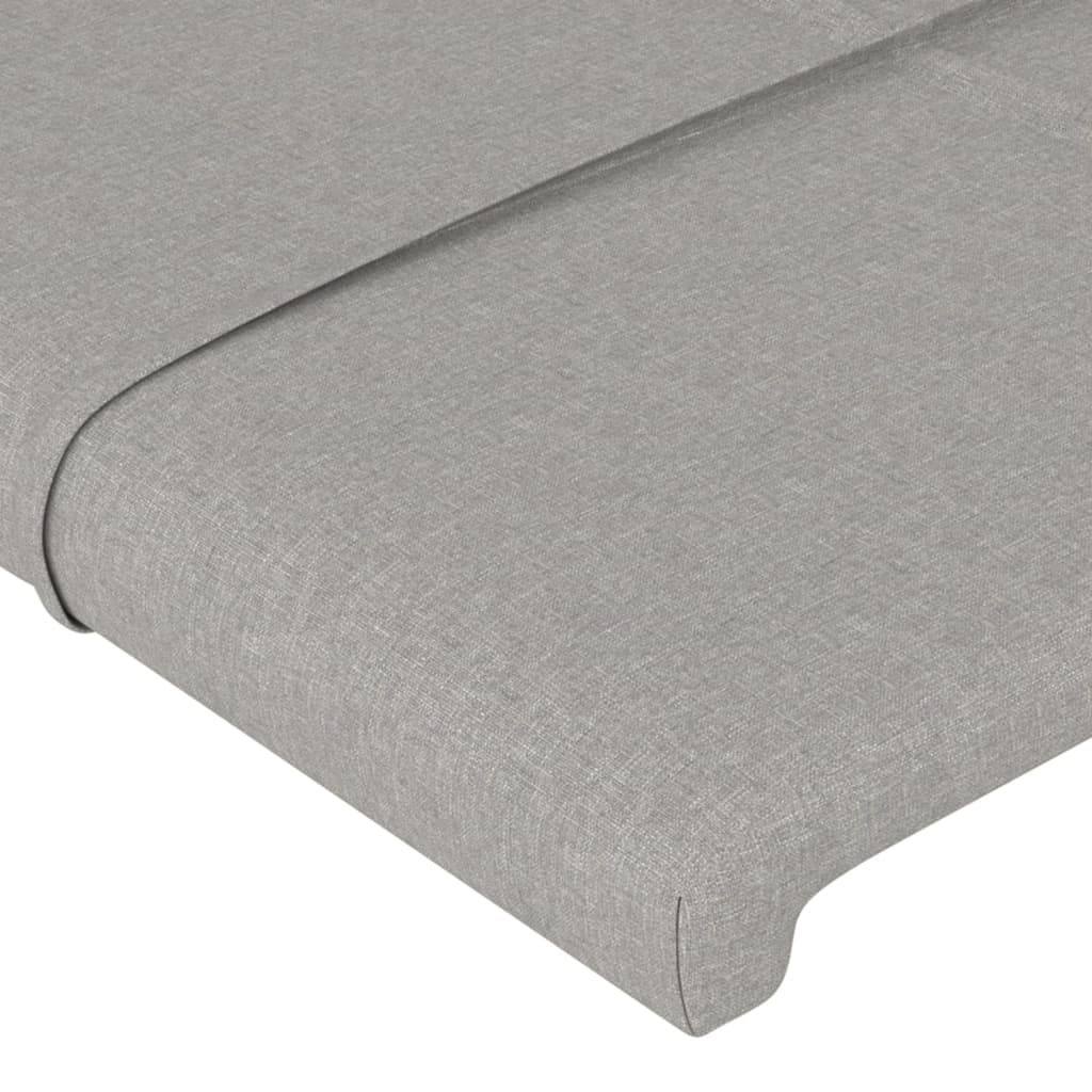 vidaXL Cabecero con orejas de tela gris claro 203x23x118/128 cm