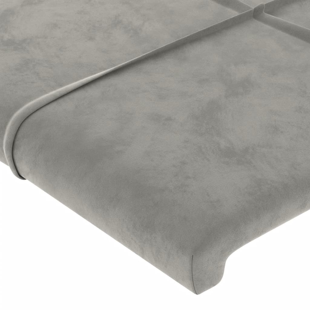 vidaXL Cabecero con orejas de terciopelo gris claro 163x23x118/128 cm