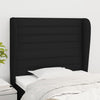 vidaXL Cabecero con orejas de tela negro 83x23x118/128 cm