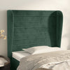 vidaXL Cabecero con orejas de terciopelo verde oscuro 103x23x118/128cm