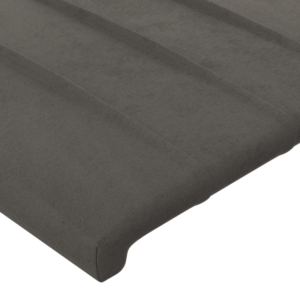 vidaXL Cabecero con orejas de terciopelo gris oscuro 147x23x118/128 cm