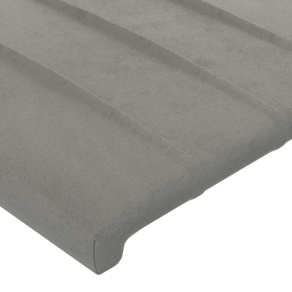 vidaXL Cabecero con orejas de terciopelo gris claro 163x23x118/128 cm