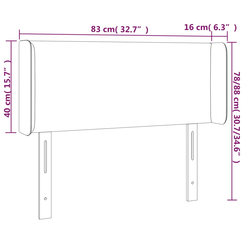 vidaXL Cabecero de tela gris claro 83x16x78/88 cm