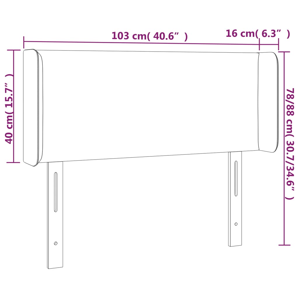 vidaXL Cabecero de tela gris claro 103x16x78/88 cm