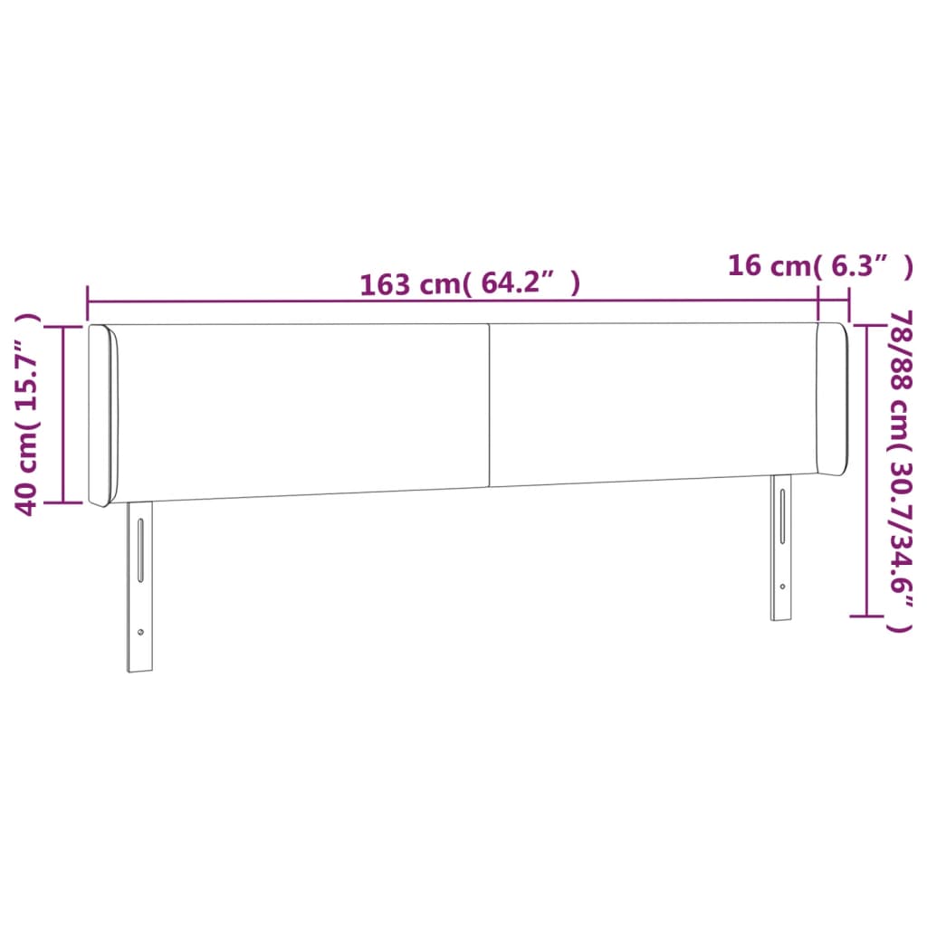 vidaXL Cabecero de terciopelo rosa 163x16x78/88 cm