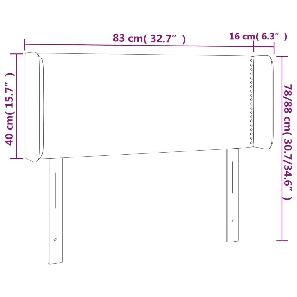 vidaXL Cabecero de terciopelo rosa 83x16x78/88 cm