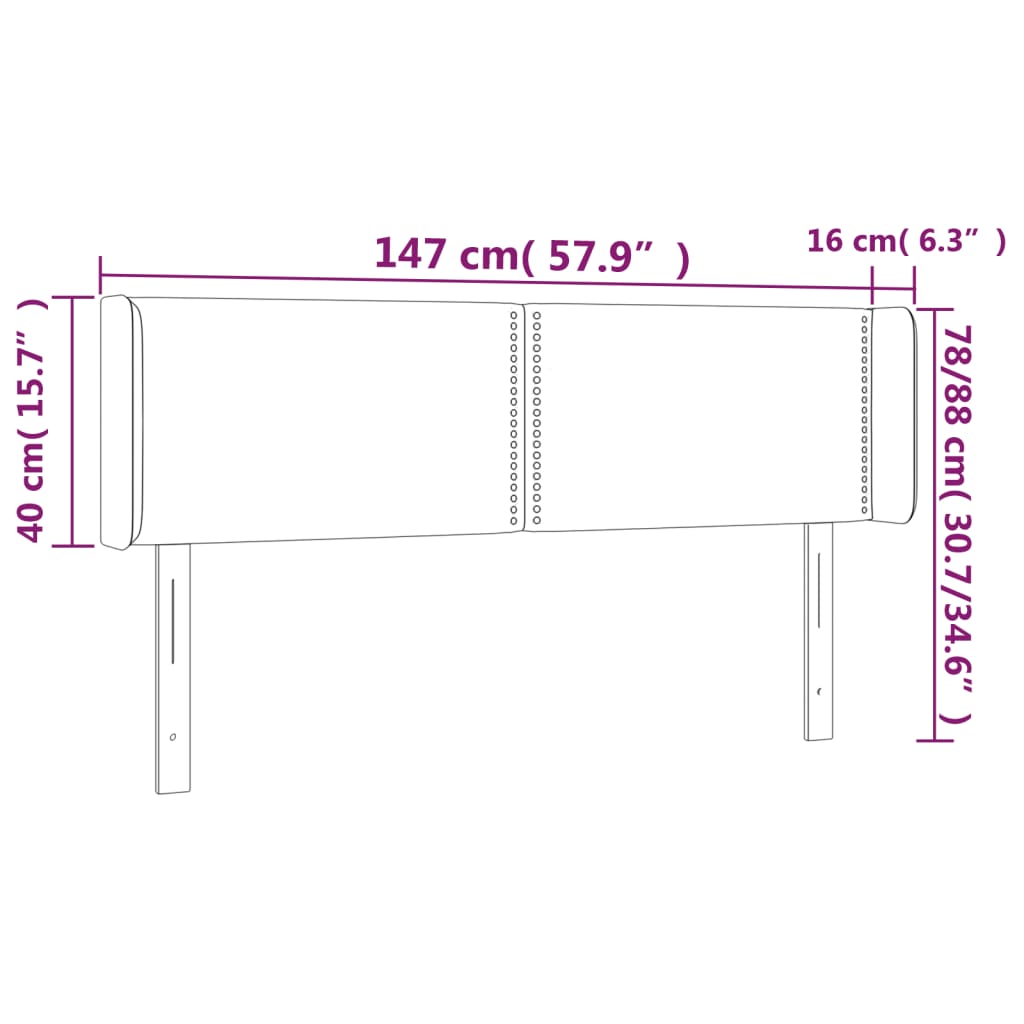 vidaXL Cabecero de cuero sintético blanco 147x16x78/88 cm