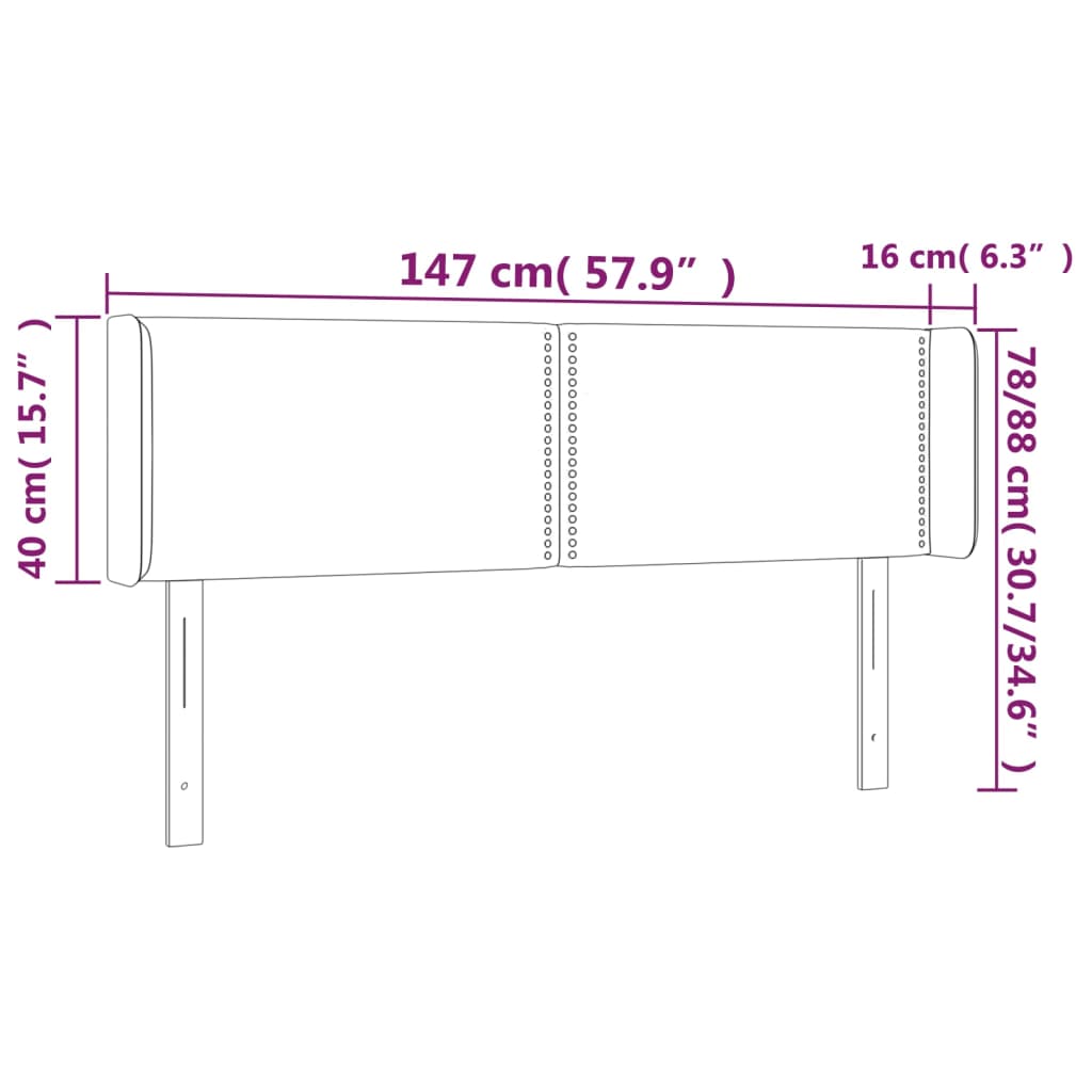 vidaXL Cabecero de cuero sintético gris 147x16x78/88 cm