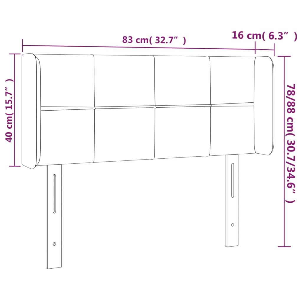 vidaXL Cabecero de tela gris claro 83x16x78/88 cm