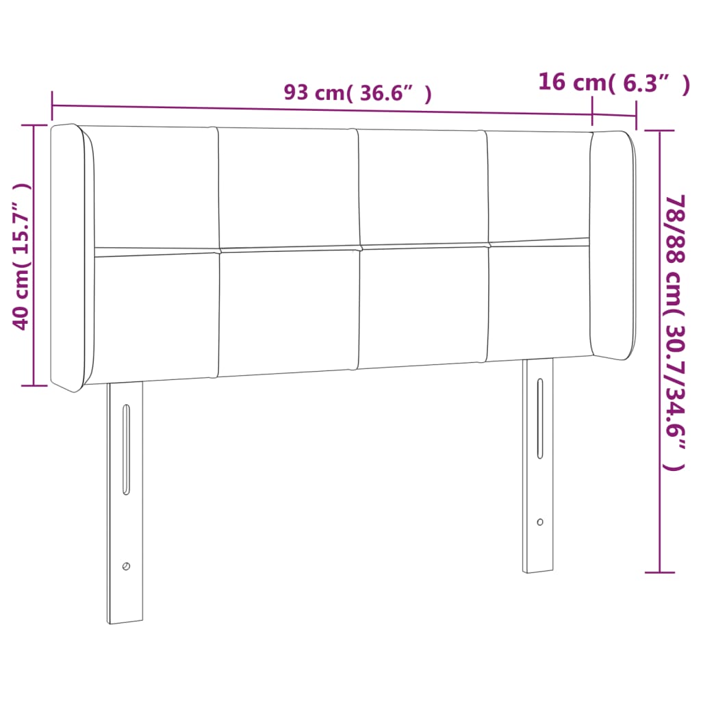 vidaXL Cabecero de tela gris claro 93x16x78/88 cm