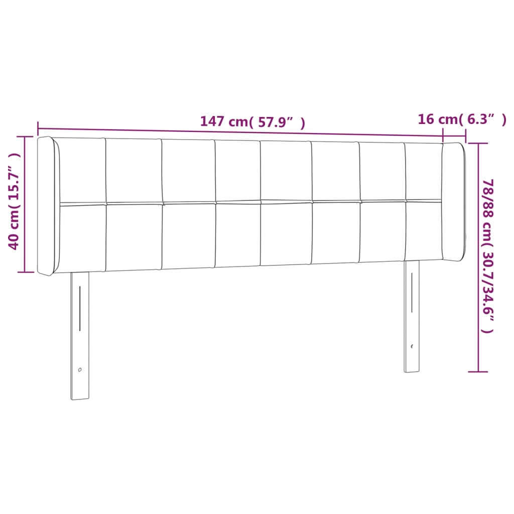 vidaXL Cabecero de tela gris claro 147x16x78/88 cm