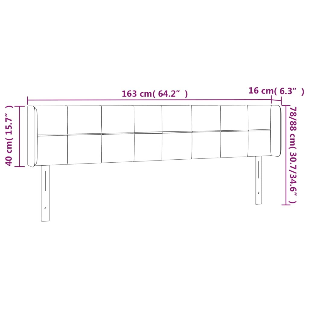 vidaXL Cabecero de tela gris claro 163x16x78/88 cm