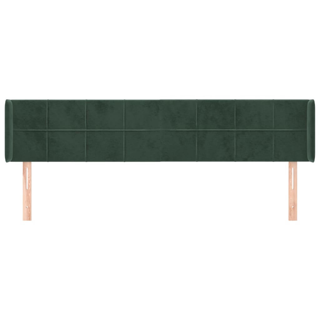 vidaXL Cabecero de terciopelo verde oscuro 203x16x78/88 cm