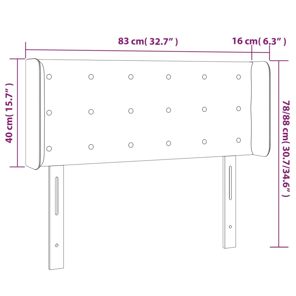 vidaXL Cabecero de cuero sintético gris 83x16x78/88 cm