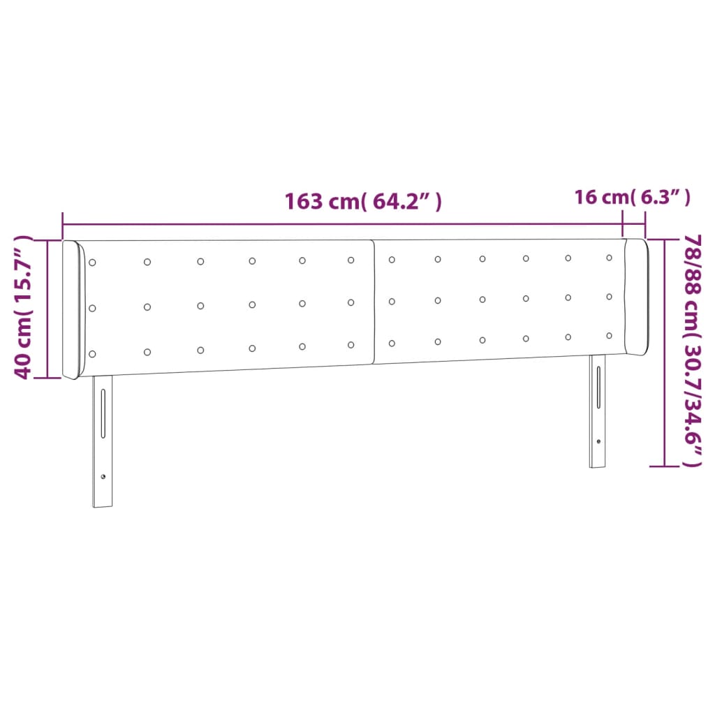 vidaXL Cabecero de cuero sintético gris 163x16x78/88 cm