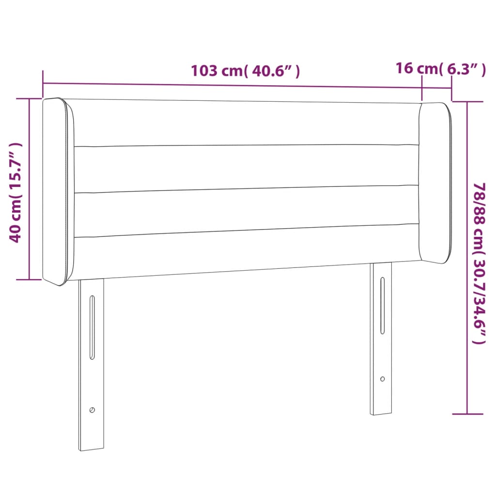 vidaXL Cabecero de tela gris claro 103x16x78/88 cm