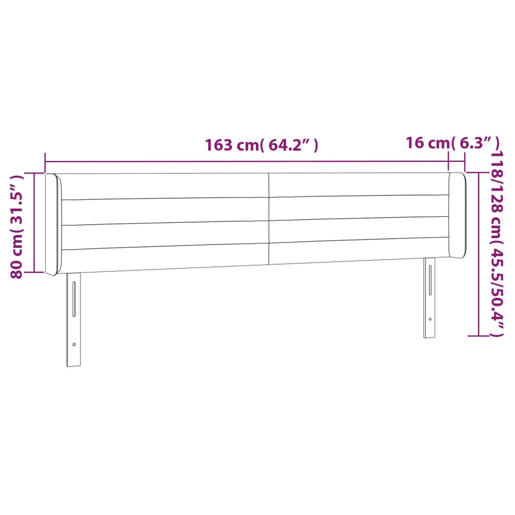 vidaXL Cabecero de tela gris claro 163x16x78/88 cm