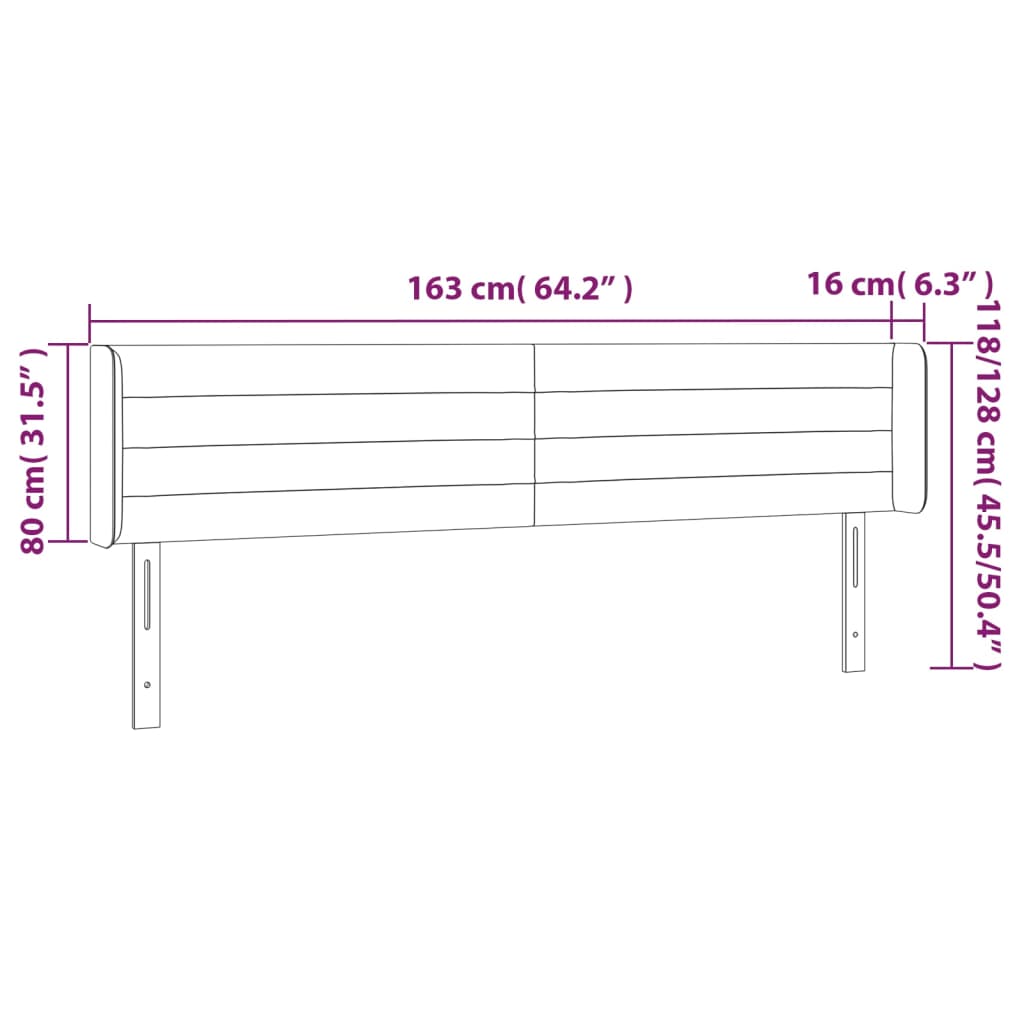 vidaXL Cabecero de tela azul 163x16x78/88 cm