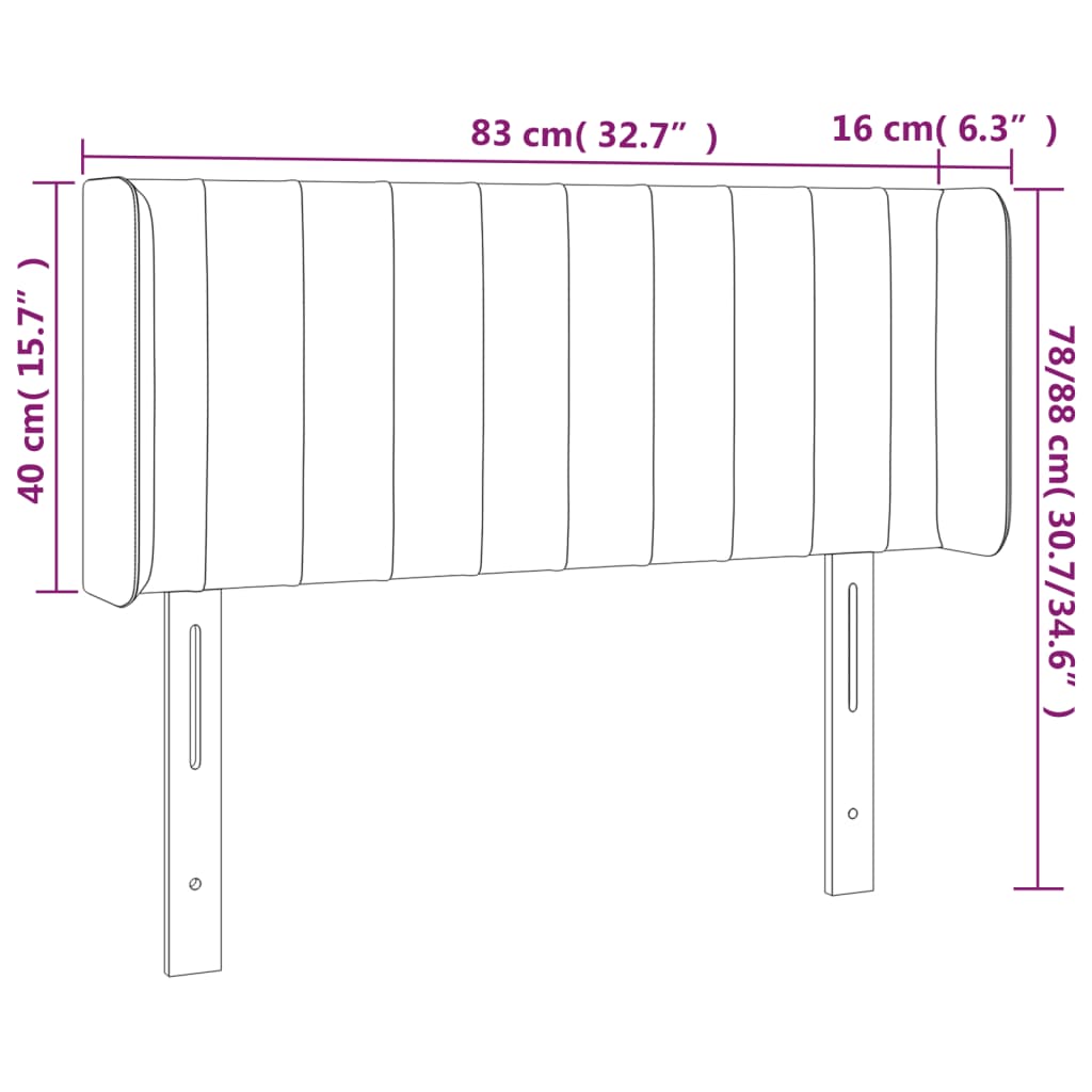 vidaXL Cabecero de tela gris claro 83x16x78/88 cm